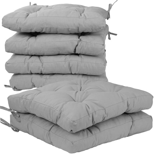 COJINES PARA SILLAS 40x40x5CM CON EFECTO TRIDIMENSIONAL CON RELLNO 100% POLIÉSTER (GRIS CLARO) - Viste Tu Hogar