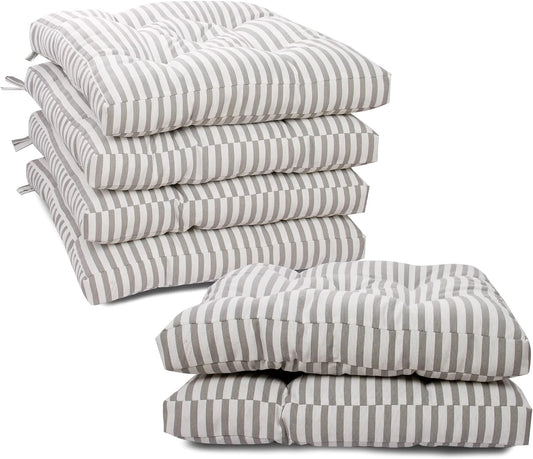 COJINES PARA SILLAS 40x40x5CM CON EFECTO TRIDIMENSIONAL CON RELLNO 100% POLIÉSTER (RAYAS EN GRIS) - Viste Tu Hogar