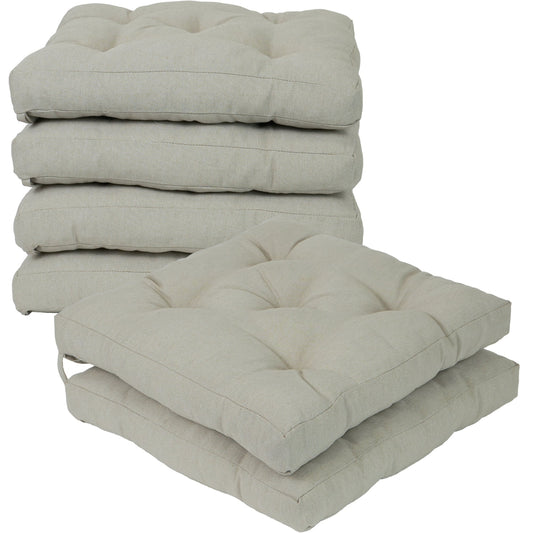 COJINES PARA SILLAS 45x45x5CM CON EFECTO TRIDIMENSIONAL CON RELLNO 100% POLIÉSTER (BEIGE LINO) - Viste Tu Hogar