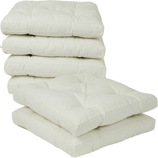 COJINES PARA SILLAS 45x45x5CM CON EFECTO TRIDIMENSIONAL CON RELLNO 100% POLIÉSTER (BLANCO) - Viste Tu Hogar