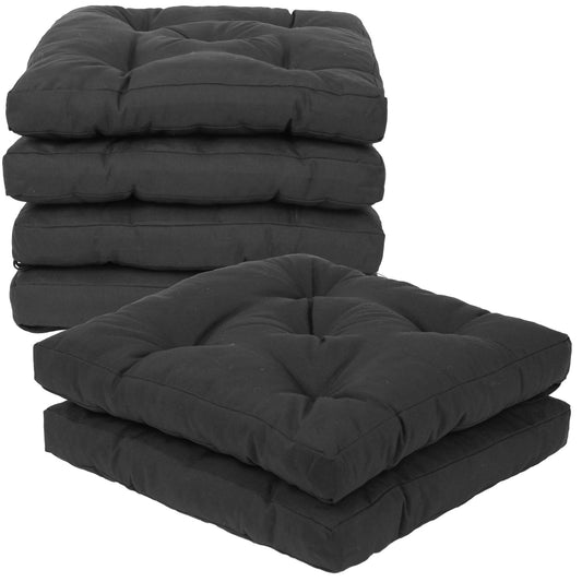 COJINES PARA SILLAS 45x45x5CM CON EFECTO TRIDIMENSIONAL CON RELLNO 100% POLIÉSTER (NEGRO) - Viste Tu Hogar