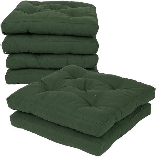 COJINES PARA SILLAS 45x45x5CM CON EFECTO TRIDIMENSIONAL CON RELLNO 100% POLIÉSTER (VERDE MILITAR) - Viste Tu Hogar