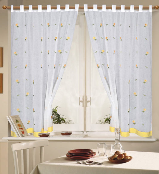 Cortina De Cocina Con diseño de girasoles Poliéster - VISTE TU HOGAR ONLINE