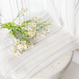 CORTINA DE GASA CON RAYAS VERTICALES DE HILOS PLATEADOS 140X260CM - Viste Tu Hogar CORTINA DE GASA CON RAYAS VERTICALES DE HILOS PLATEADOS 140X260CM - Viste Tu Hogar