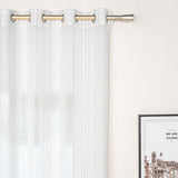 CORTINA DE GASA CON RAYAS VERTICALES DE HILOS PLATEADOS 140X260CM - Viste Tu Hogar CORTINA DE GASA CON RAYAS VERTICALES DE HILOS PLATEADOS 140X260CM - Viste Tu Hogar