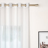 CORTINA DE GASA CON RAYAS VERTICALES DE HILOS PLATEADOS 140X260CM - Viste Tu Hogar CORTINA DE GASA CON RAYAS VERTICALES DE HILOS PLATEADOS 140X260CM - Viste Tu Hogar