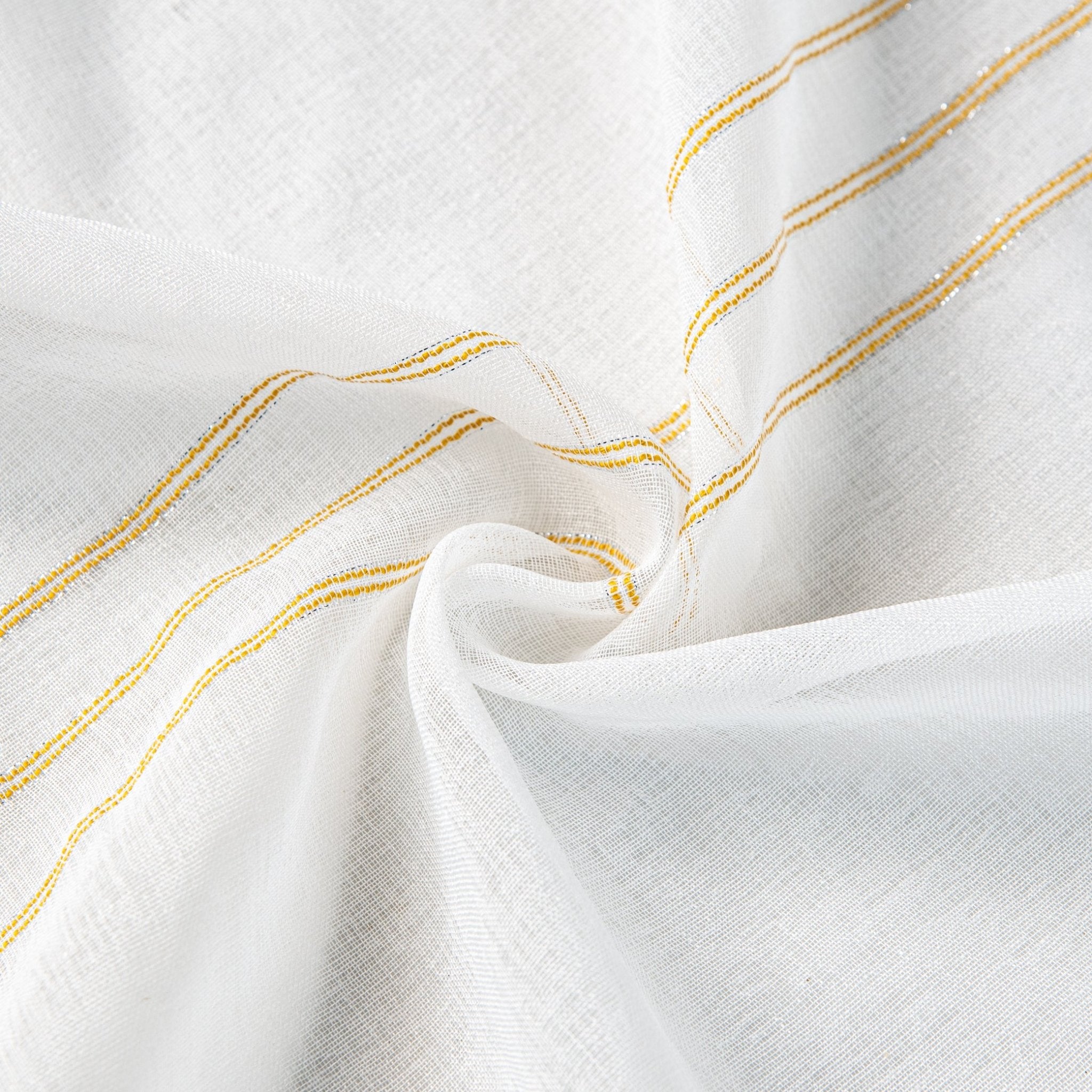 CORTINA DE GASA CON RAYAS VERTICALES DE HILOS PLATEADOS 140X260CM - Viste Tu Hogar CORTINA DE GASA CON RAYAS VERTICALES DE HILOS PLATEADOS 140X260CM - Viste Tu Hogar