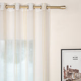 CORTINA DE GASA CON RAYAS VERTICALES DE HILOS PLATEADOS 140X260CM - Viste Tu Hogar CORTINA DE GASA CON RAYAS VERTICALES DE HILOS PLATEADOS 140X260CM - Viste Tu Hogar