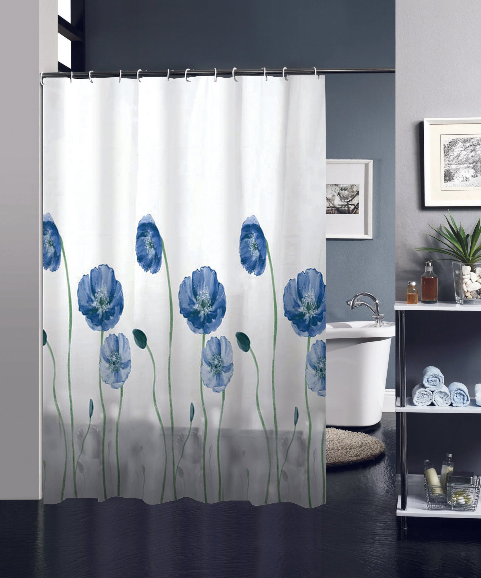 Cortina De Baño Plástico Poliéster Con Varios Estampados 180X180cm