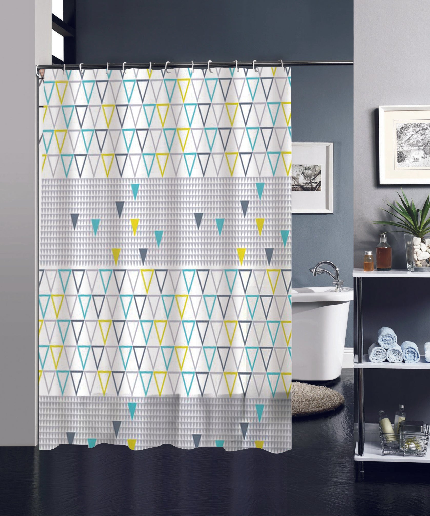 Cortina De Baño Plástico Poliéster Con Varios Estampados 180X180cm