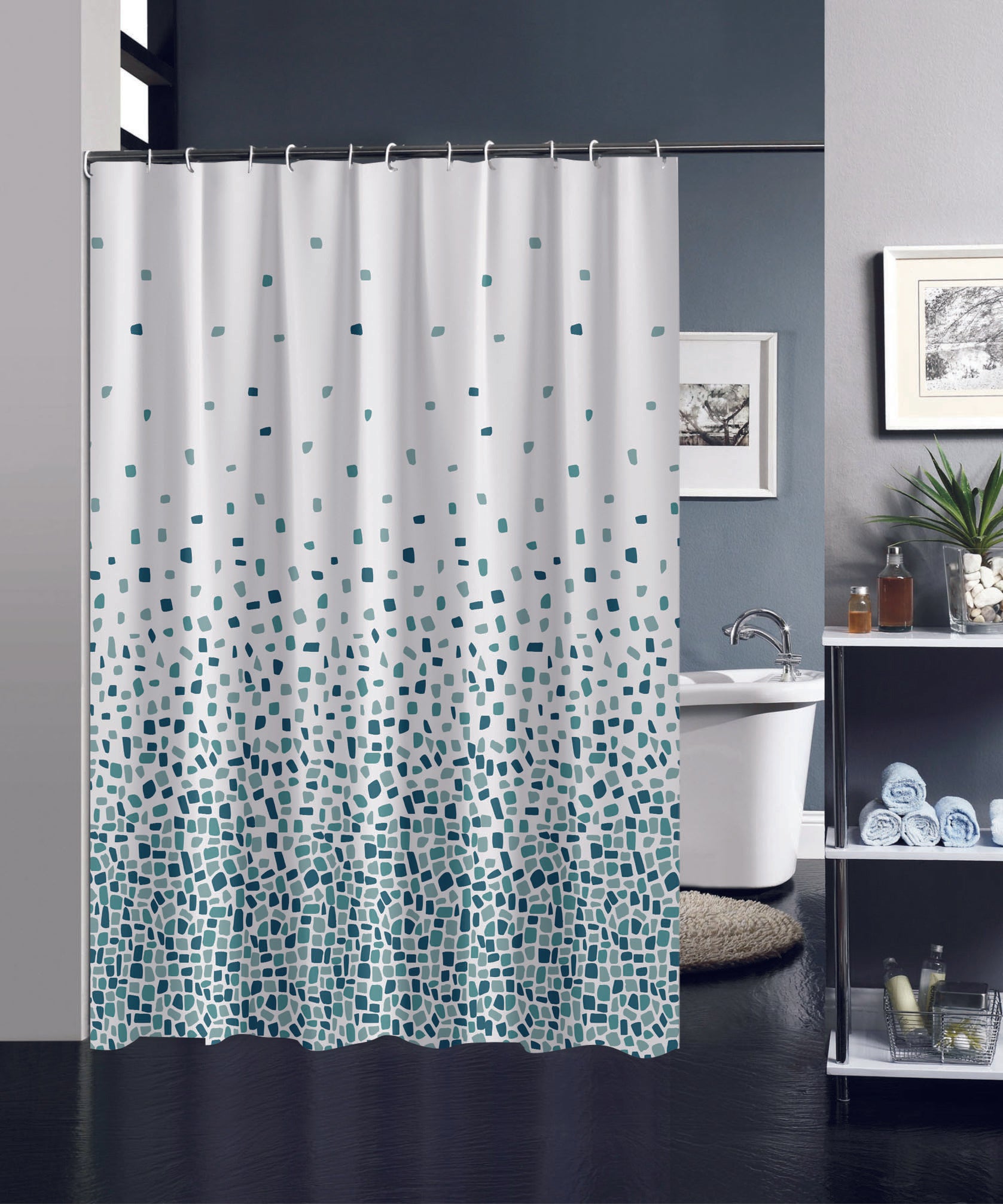 Cortina De Baño Plástico Poliéster Con Varios Estampados 180X180cm