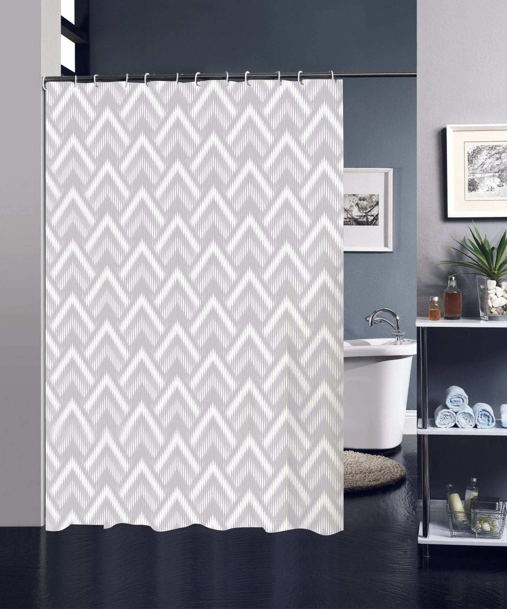 Cortina De Baño Plástico Poliéster Con Varios Estampados 180X180cm