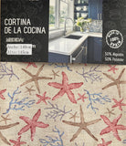 Cortina De Cocina Con Estampado De Estrella Del Mar Poliéster Y Algodón