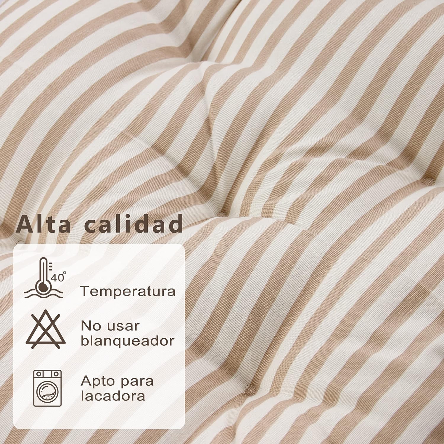 Cojín De Tela Con Efecto Tridimensional De Algodón y Poliéster Pack De 2 Piezas Mínimo 45x45cm (Beige)