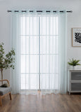 CORTINA DE VISILLO CON HILOS DE COLOR PLATA 140X260CM - Viste Tu Hogar