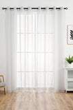 CORTINA DE VISILLO CON HILOS DE COLOR PLATA 140X260CM - Viste Tu Hogar