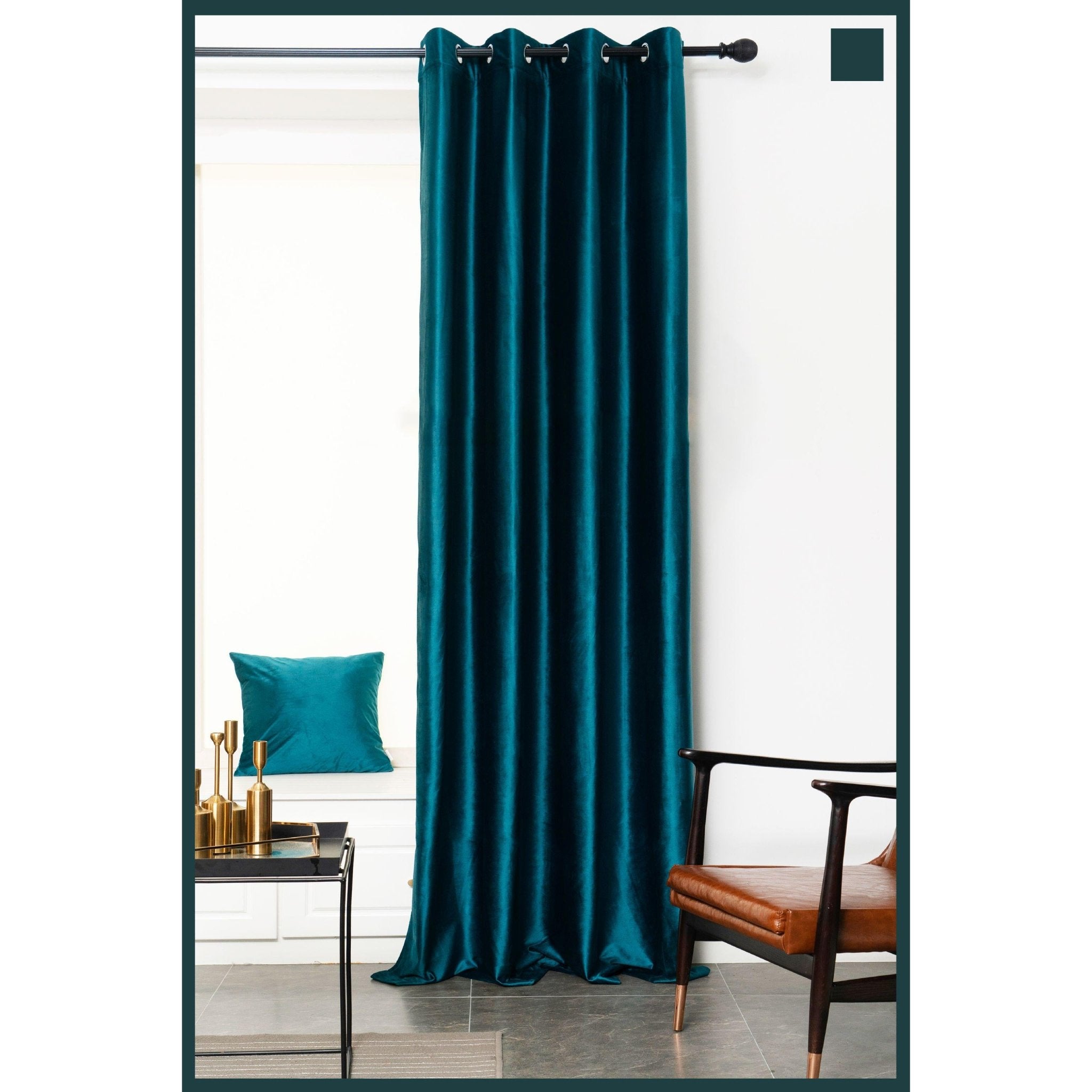 Cortina Terciopelo Estampado Liso 150X260 cm Poliéster - VISTE TU HOGAR ONLINE