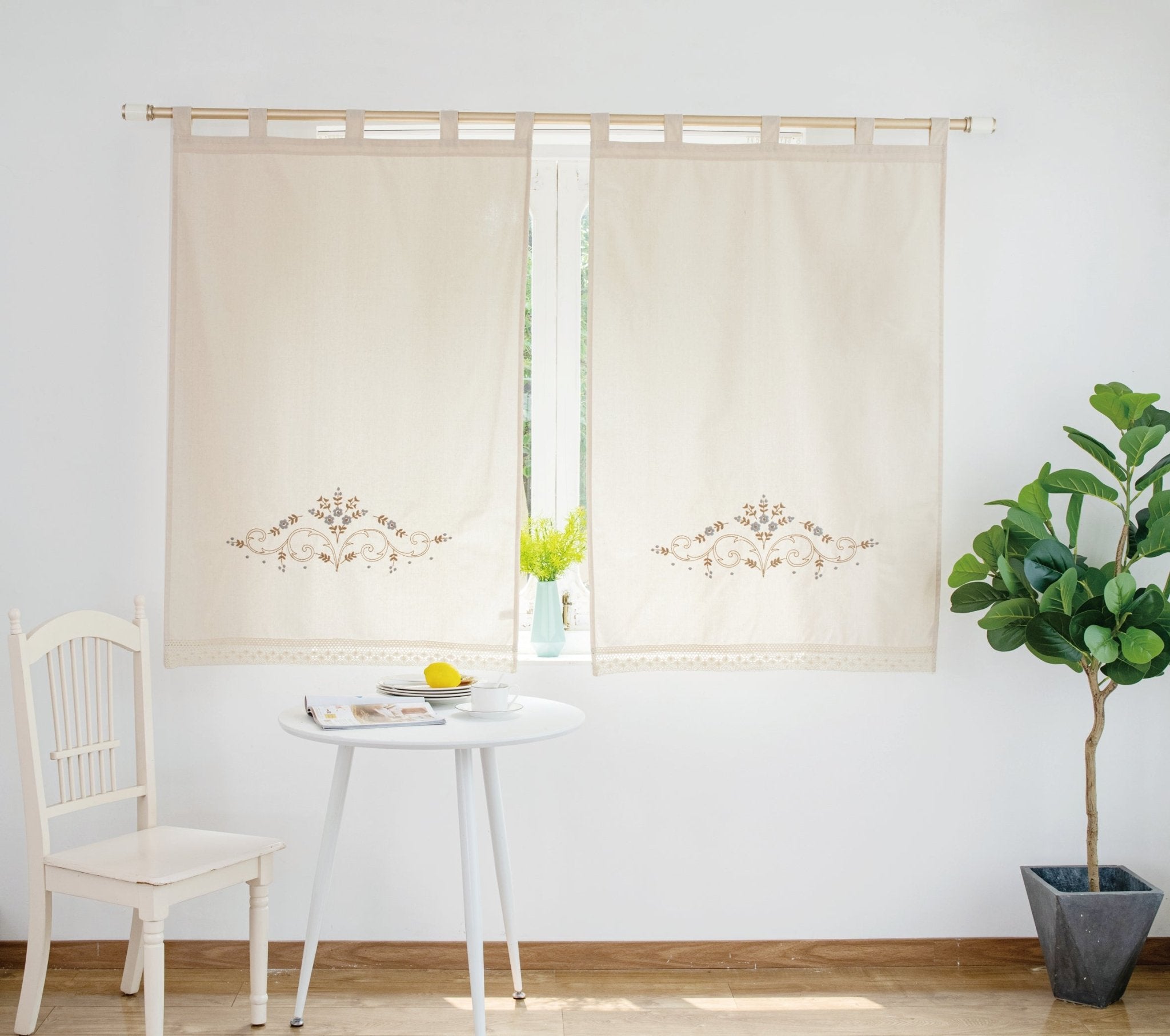 CORTINAS DE COCINA CON VARIOS DISEÑOS 90X145CM Y 140X145CM Y 70X145CMX2PCS - Viste Tu Hogar