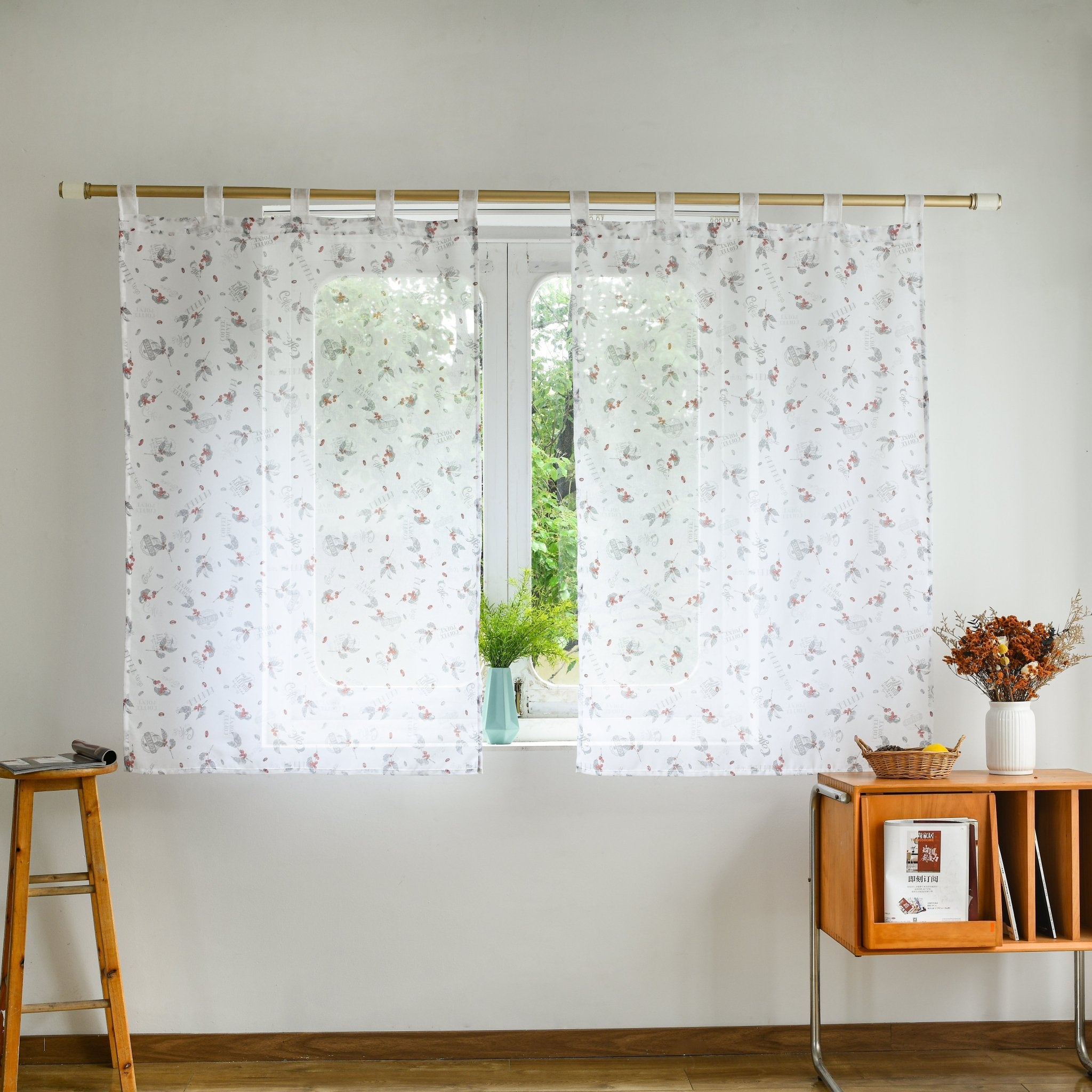 CORTINAS DE COCINA CON VARIOS DISEÑOS 90X145CM Y 140X145CM Y 70X145CMX2PCS - Viste Tu Hogar
