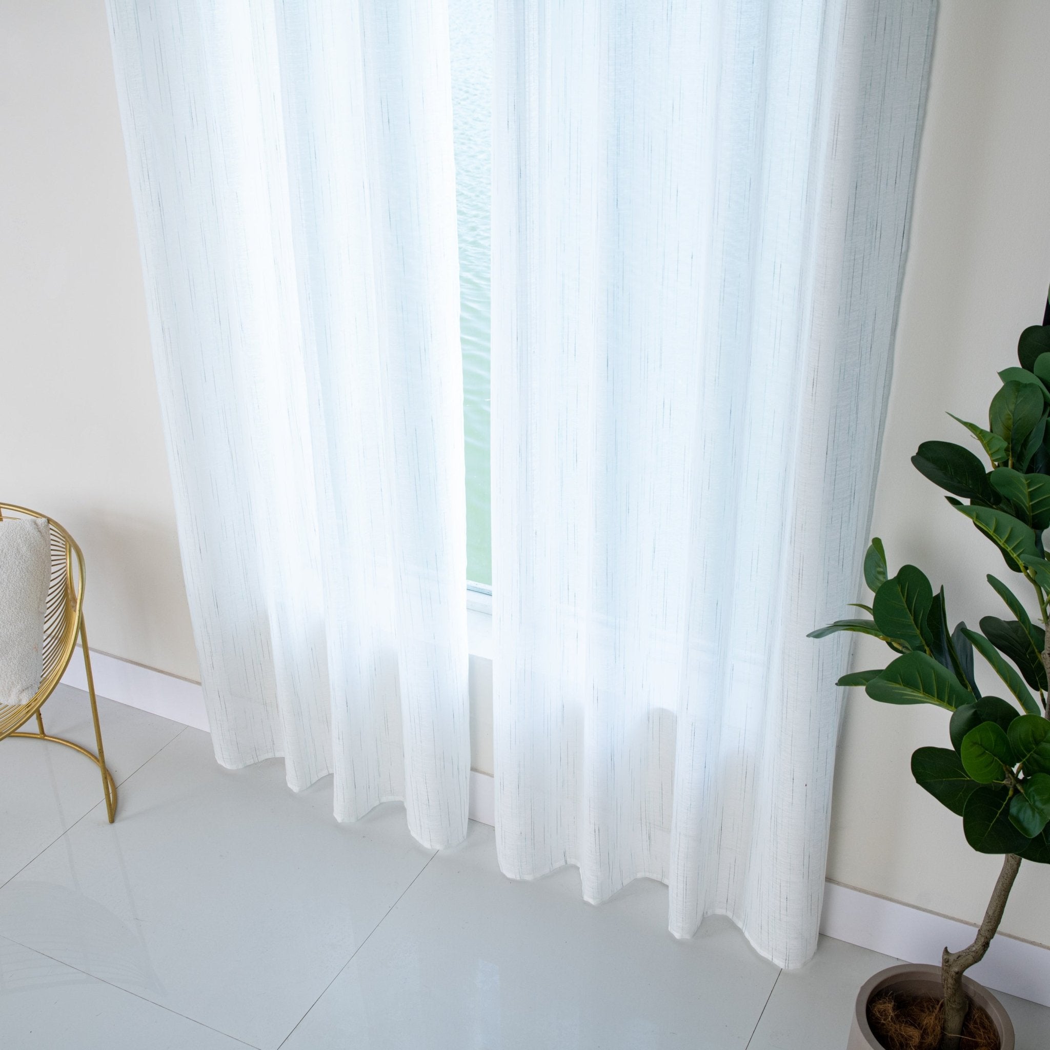CORTINAS DE GASA A RAYAS HORIZONTALES 140X260CM - Viste Tu Hogar