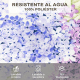 Mantel Antimancha Impermeable Con DIseño De Flores Moradas - VISTE TU HOGAR ONLINE